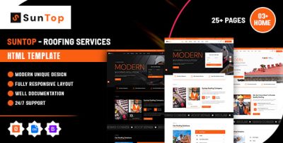 Suntop – Roofing Services HTML Template