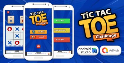 Tic Tac Toe Challenge - Puzzle Game Android Studio Project with AdMob Ads + Ready to Publish