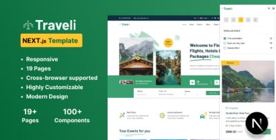 Traveli - Travel booking Next.js Template