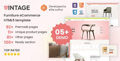 Vintage - Modern Furniture HTML eCommerce Template