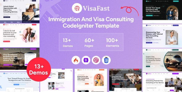 Visafast - CodeIgniter Immigration and Visa Consulting Template Visafast - CodeIgniter Immigration and Visa Consulting Template