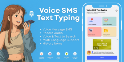 Voice SMS Text Typing with AdMob Facebook Ads Android