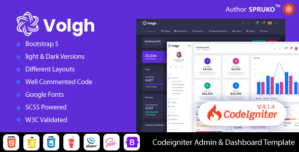 Volgh – CodeIgniter Admin & Dashboard Template Volgh – CodeIgniter Admin & Dashboard Template