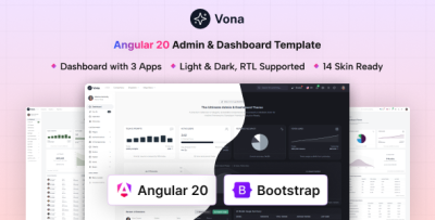 Vona - Angular 20 Minimal Admin & Dashboard Template