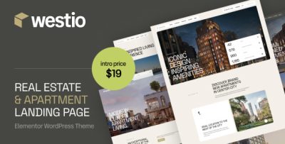 Westio - Real Estate & Apartment Landing Page WordPress Theme