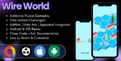 Wire the World - Unity Puzzle Game (AdMob,Unity Ads,Appodeal, iOS & Android)