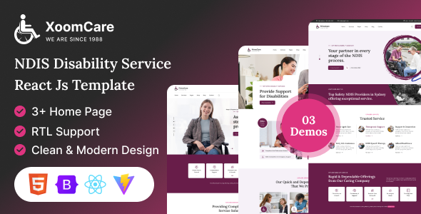XoomCare — NDIS Disability & Elderly Special Care React Js Template XoomCare — NDIS Disability & Elderly Special Care React Js Template