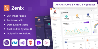 Zenix - ASP.NET Core & MVC Bootstrap Admin Template
