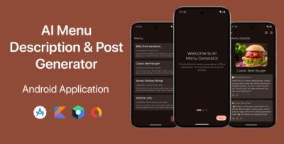 AI Menu & Social Post Generator - Android Native (Jetpack Compose) | OpenAI API | MVVM