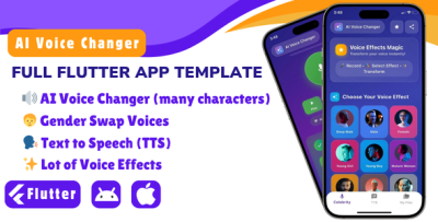 AI Voice Changer - Flutter Voice Changer Mobile App (No API Cost)