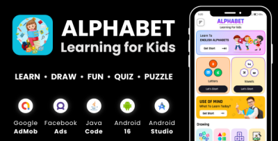 Alphabet Learning for Kids with AdMob Facebook Ads Android