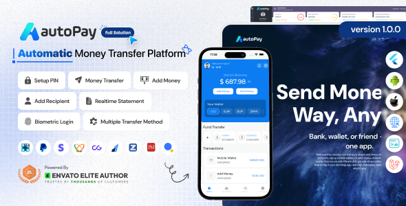 autoPay - Digital Wallet and Money Transfer Solution autoPay - Digital Wallet and Money Transfer Solution
