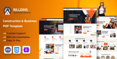 Billdins - Construction & Business PHP Template
