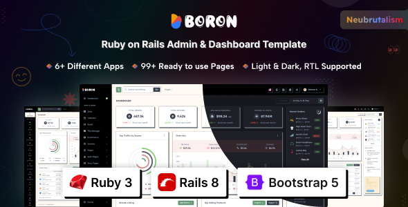 Boron - Ruby on Rails Admin & Dashboard Template Boron - Ruby on Rails Admin & Dashboard Template