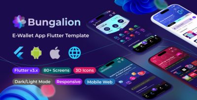 Bungalion - Flutter eWallet and Digital Store App Template