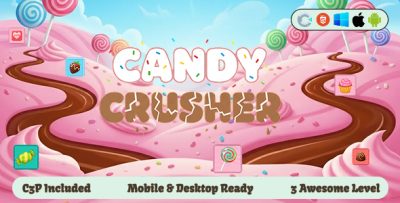 Candy Crusher - Construct 3 Game (HTML5, AdMob, C3P)