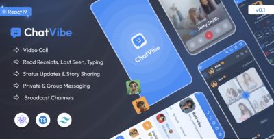 Chatvibe - React 19 + Tailwind + TypeScript Chat Application Template