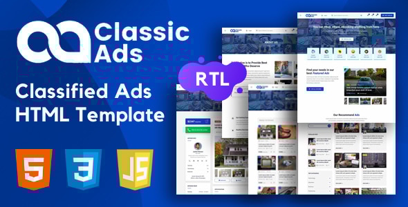 Classicads - Classified Ads Listing HTML Template Classicads - Classified Ads Listing HTML Template