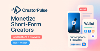 CreatorPulse - Monetize Short-Form Creators | Subscription, Paywall & Live Video PHP Platform