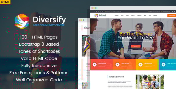Diversify - LGBT Community HTML Template Diversify - LGBT Community HTML Template