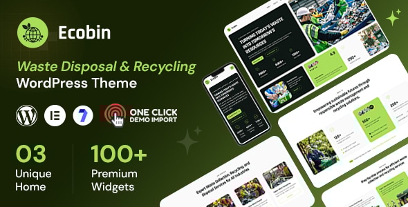 Ecobin - Waste Disposal & Recycling Services WordPress Theme Ecobin - Waste Disposal & Recycling Services WordPress Theme