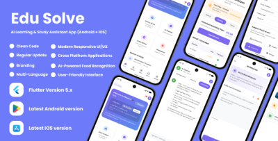 Edu Solve - AI Learning & Study Assistant Flutter App (Android & iOS)