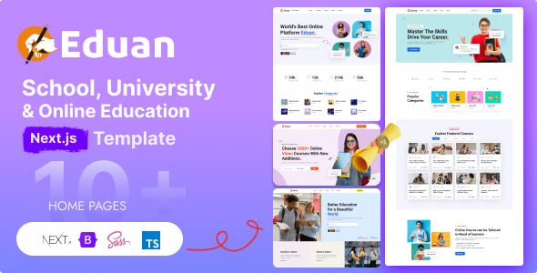 Education Website Templates | School University and Online Education Course Next.js Template - Eduan Education Website Templates | School University and Online Education Course Next.js Template - Eduan