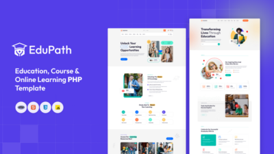 Edupath - LMS, Online Courses & Education HTML, PHP Template