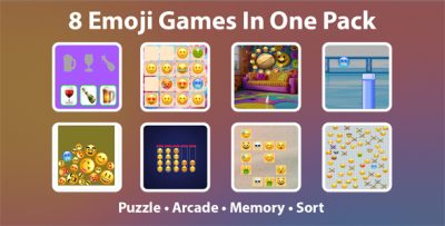 Emoji Games Pack - 8 HTML5 Games (Phaser 3)
