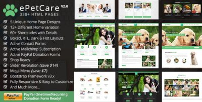 Epetcare - Pet  Care HTML Template