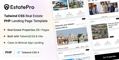 EstatePro  - PHP Real Estate Tailwind CSS Template