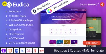 Eudica - Online Education Courses HTML Template