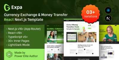 Expa - React Next.js Currency Exchange & Money Transfer Template