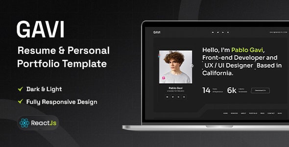 Gavi - Personal Portfolio Resume Reactjs Template Gavi - Personal Portfolio Resume Reactjs Template