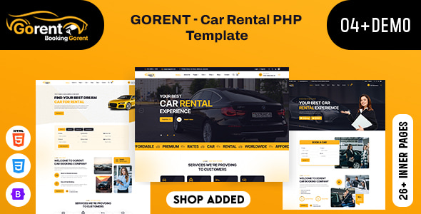 Gorent - Car Rental PHP Template Gorent - Car Rental PHP Template