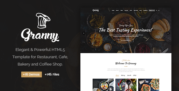 Granny - Elegant Restaurant & Cafe HTML Template Granny - Elegant Restaurant & Cafe HTML Template