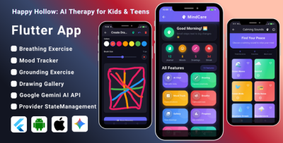 Happy Hollow - AI Therapy for Kids & Teens Flutter App | AI Therapist Friend
