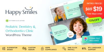 Happy Smiles - Pediatric Dental Clinic & Dentist WordPress Theme