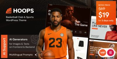 Hoops - Basketball Club & Sports WordPress Theme