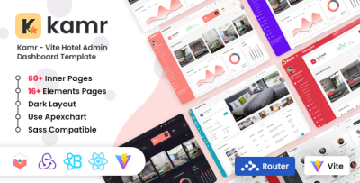 Kamr - Vite Hotel Admin Dashboard Template