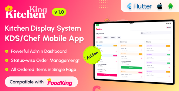 KitchenKing - Smart Restaurant Kitchen Display System (KDS) Mobile App KitchenKing - Smart Restaurant Kitchen Display System (KDS) Mobile App