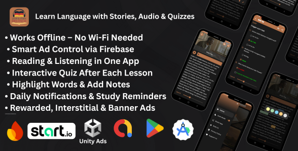 Language Learning App - Offline Reading, Listening & Quiz Language Learning App - Offline Reading, Listening & Quiz
