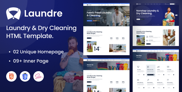 Laundre - Laundry & Dry Cleaning HTML Template. Laundre - Laundry & Dry Cleaning HTML Template.