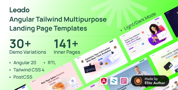 Leado - Angular Tailwind Multipurpose Landing Page Template Leado - Angular Tailwind Multipurpose Landing Page Template