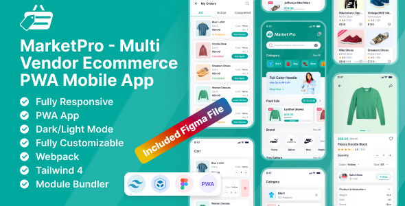 MarketPro - eCommerce App Template (Tailwind CSS + PWA) With Figma UI MarketPro - eCommerce App Template (Tailwind CSS + PWA) With Figma UI