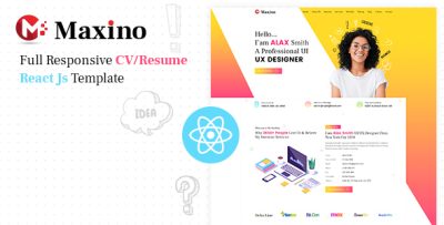 Maxino - Personal Resume React Js Template