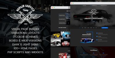 Mechanic - Car Repair & Routine Maintenance HTML Template with Visual Builder
