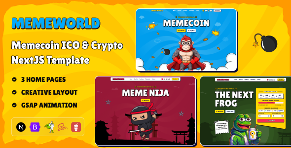 Memeworld - Memecoin ICO & Crypto Next.js Template Memeworld - Memecoin ICO & Crypto Next.js Template