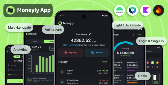 Moneyly - Android Finance Tracker & Budget App (Jetpack Compose, Room, Firebase) Moneyly - Android Finance Tracker & Budget App (Jetpack Compose, Room, Firebase)
