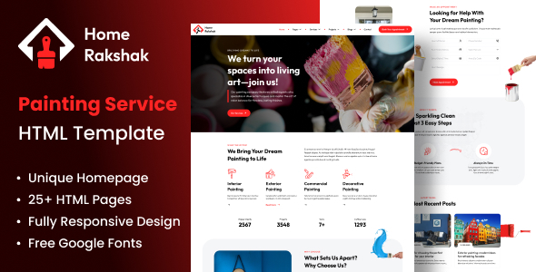 Painting Service HTML Template - Home Rakshak Painting Service HTML Template - Home Rakshak